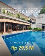 Rumah Dijual Sekolah Duta Pondok Indah Area Premium dekat Golf Pondok Indah