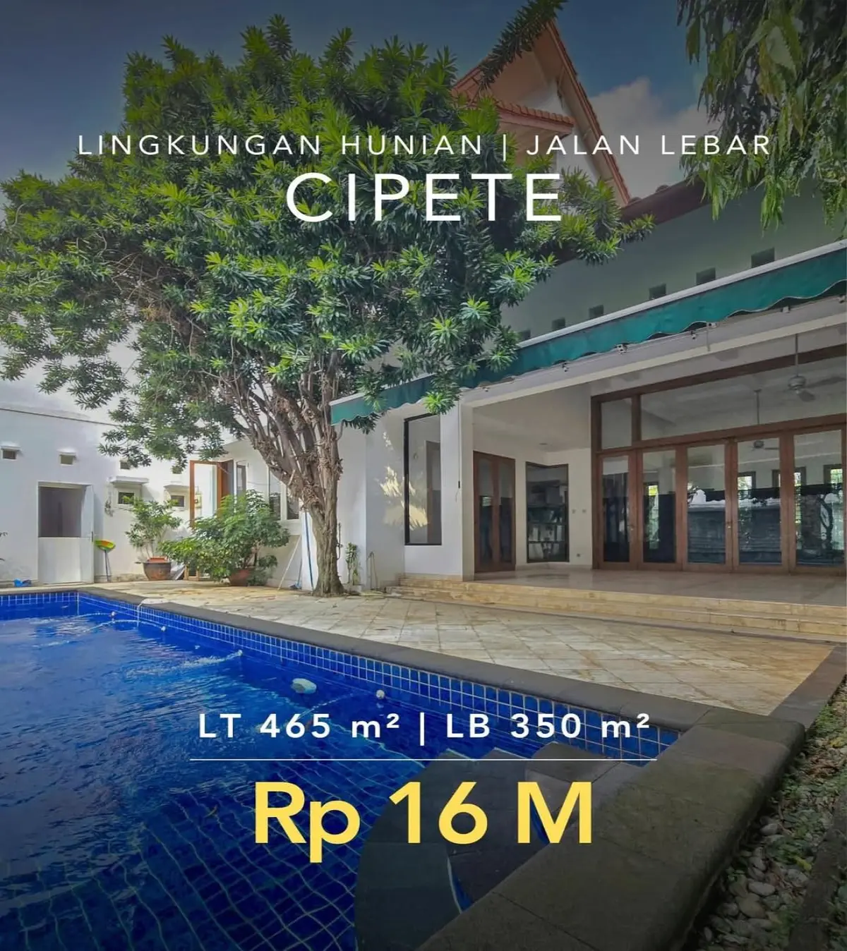 Rumah Dijual Cipete Jakarta Selatan Private Pool
