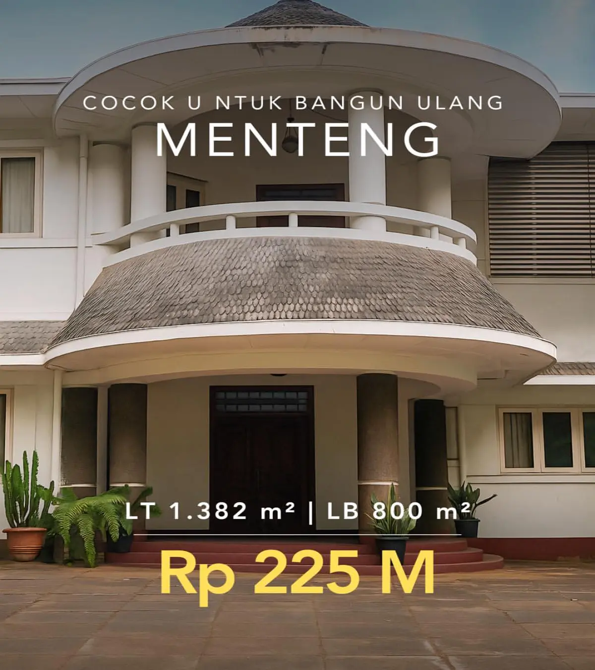 Rumah Dijual Menteng Jakarta Pusat Cocok Dibangun Ulang