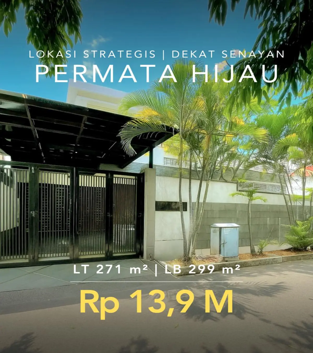 Rumah Dijual Permata Hijau Selatan lokasi dekat Senayan