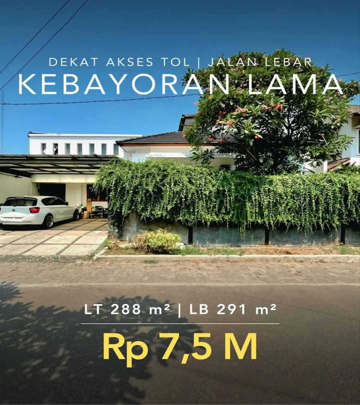 Rumah Dijual Kebayoran Lama Jakarta Selatan Dekat Akses Tol