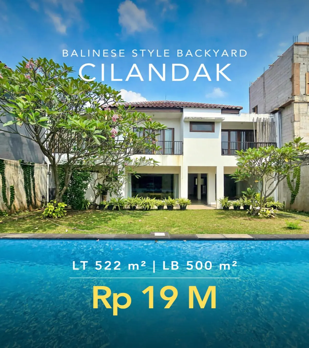 Rumah Dijual Cilandak Jakarta Selatan Balinese Style Backyard