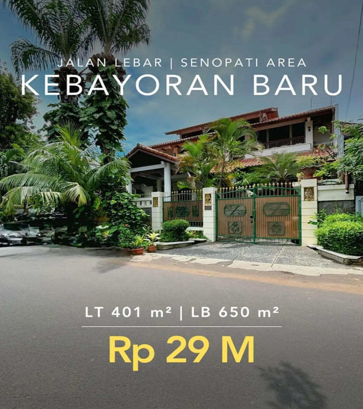 Rumah Dijual Kebayoran Baru Jakarta Selatan Senopati Area
