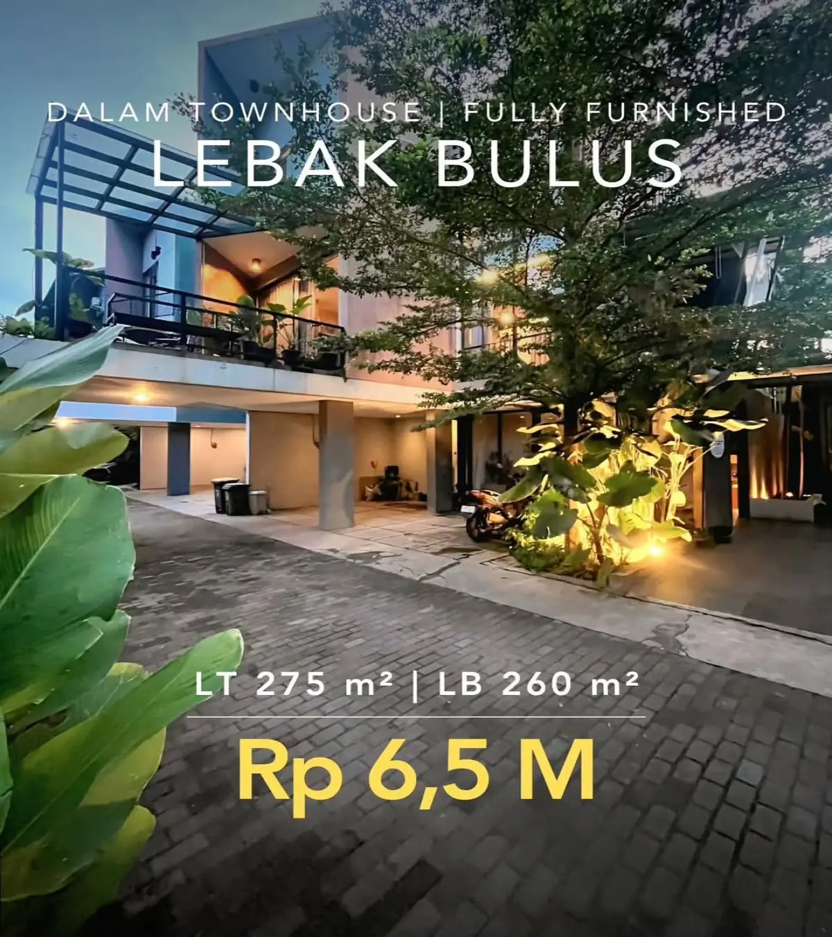 Rumah Dijual Lebak Bulus Jakarta Selatan dalam Townhouse