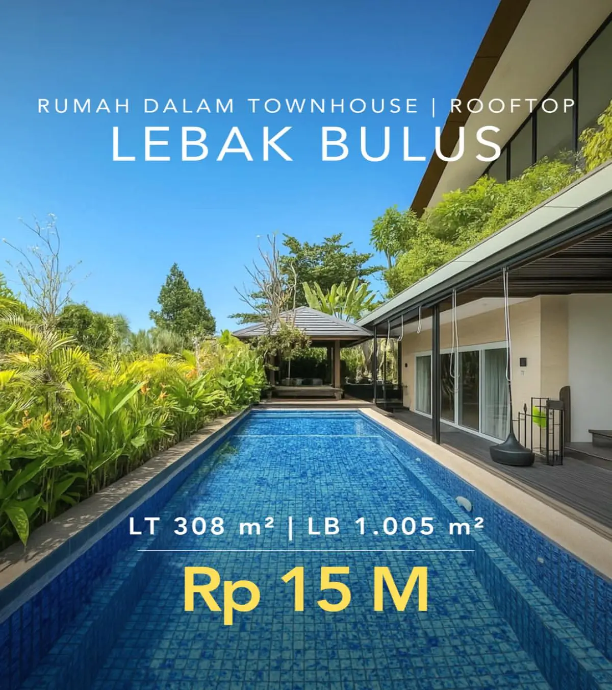 Rumah Dijual Lebak Bulus Jakarta Selatan Dalam Townhouse Rooftop