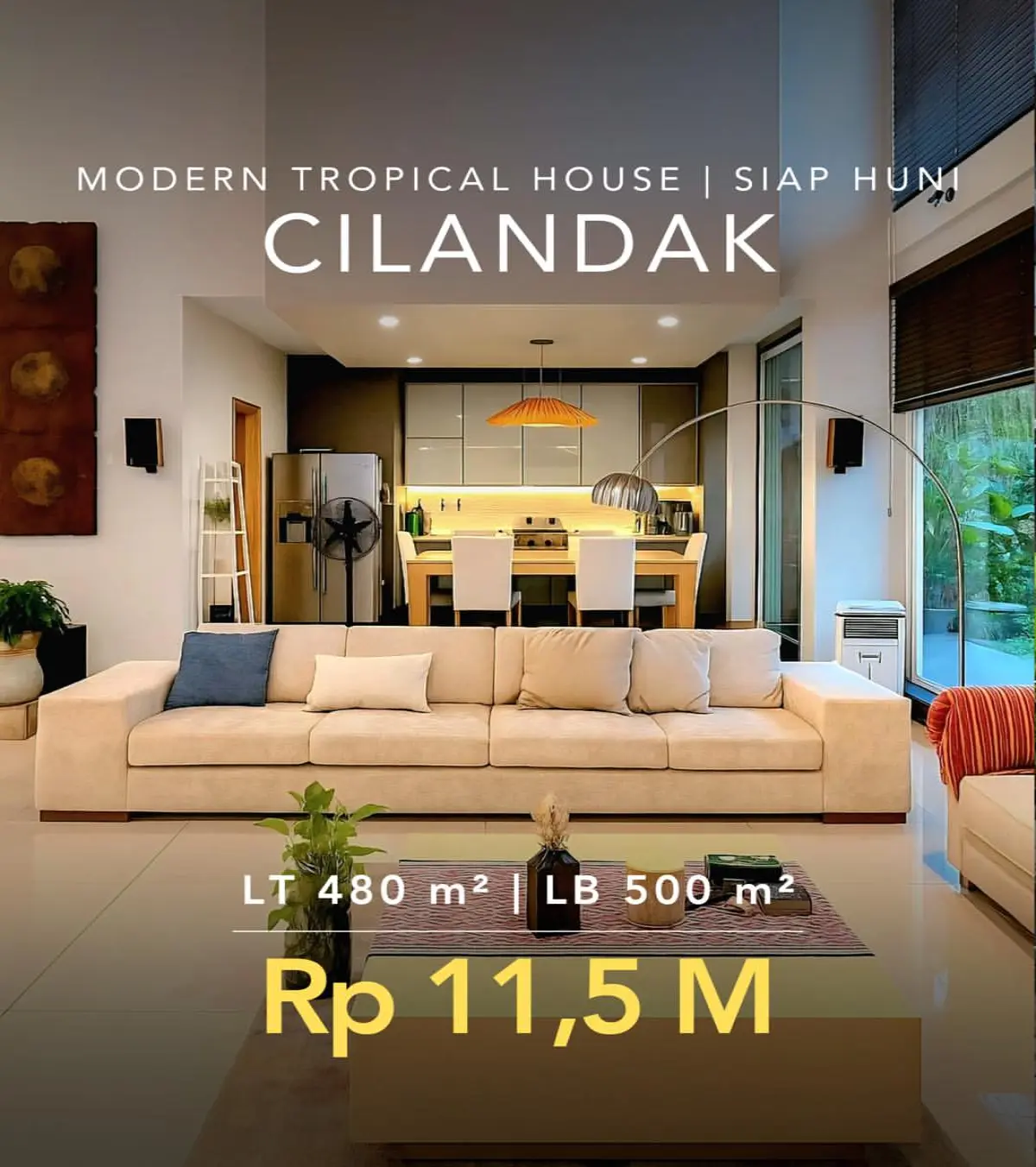 Rumah Dijual Cilandak Jakarta Selatan Modern Tropical House Siap huni