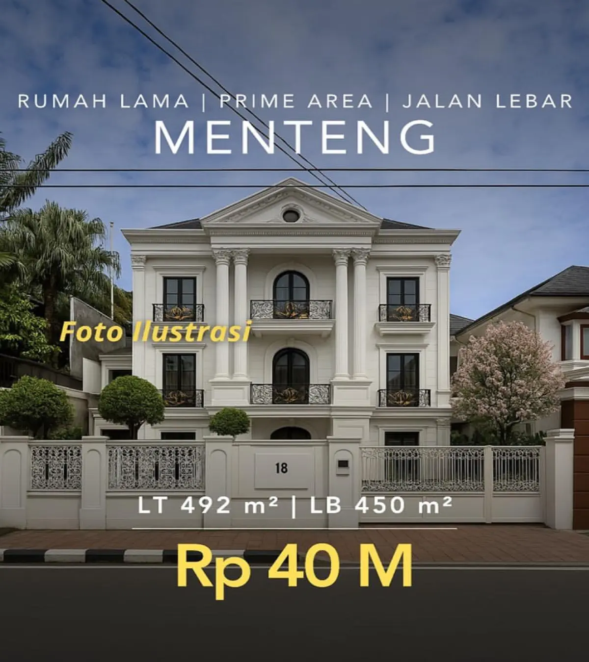 Rumah Dijual Menteng Jakarta Pusat Cocok Dibangun Ulang Lokasi Premium