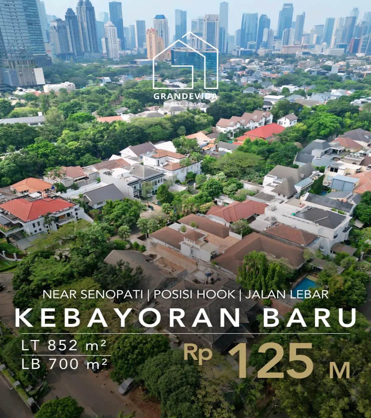Rumah Dijual Hitung Tanah Kebayoran Baru dekat Senopati