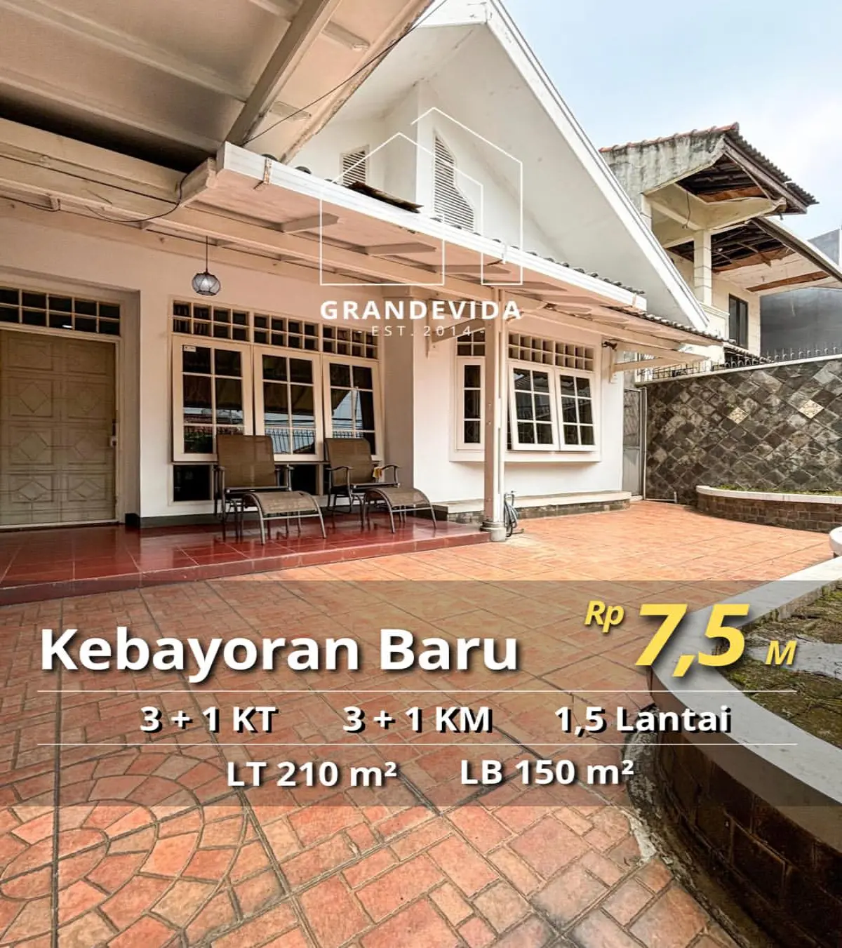 Dijual Rumah Benda, Kebayoran Baru Lokasi Strategis & Nyaman