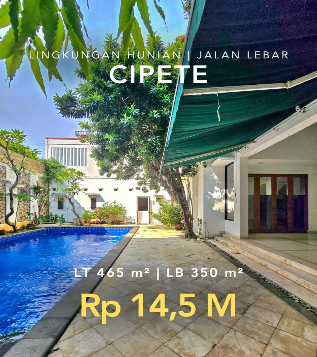 Rumah Dijual Cipete Jakarta Selatan - Private Pool Halaman Luas