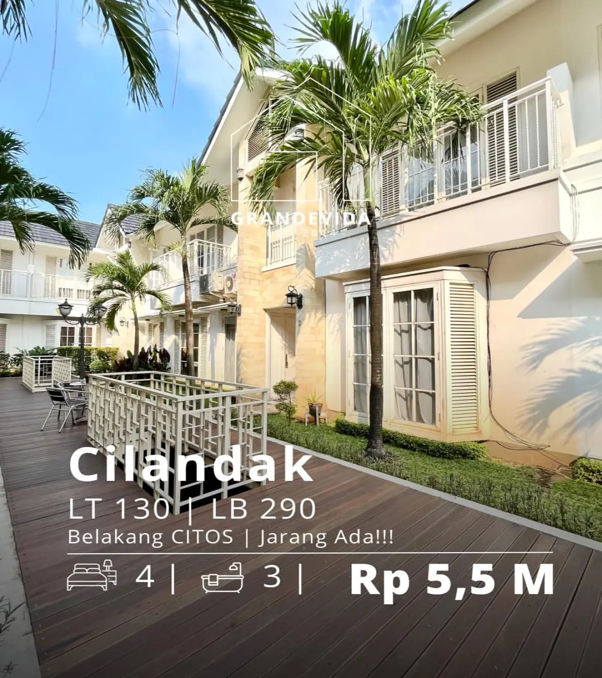 Rumah Dijual di Cilandak Belakang Mall Citos
