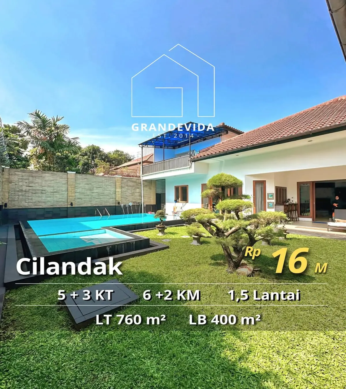 Rumah Dijual di Cilandak Bangunan 1,5 lantai