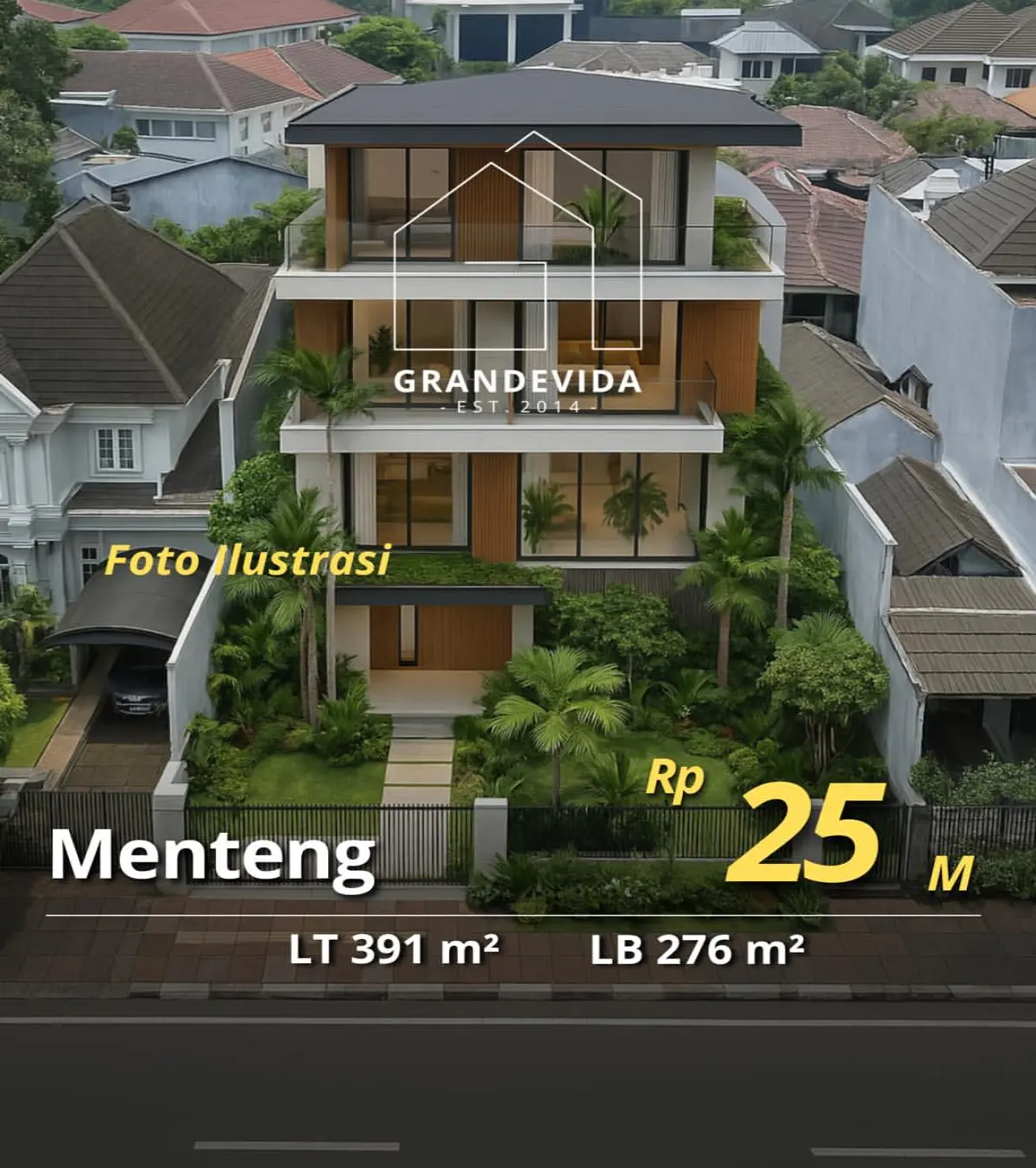 Rumah Dijual di Menteng - Rumah Lama Hitung Tanah