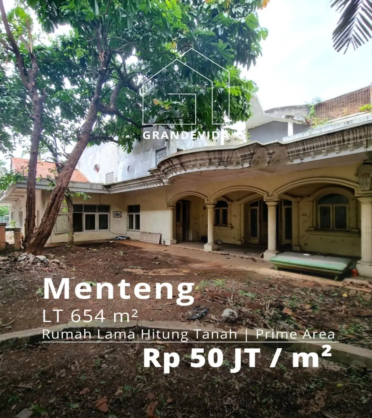Rumah Dijual di Menteng - Rumah Lama Hitung Tanah Jl Garut