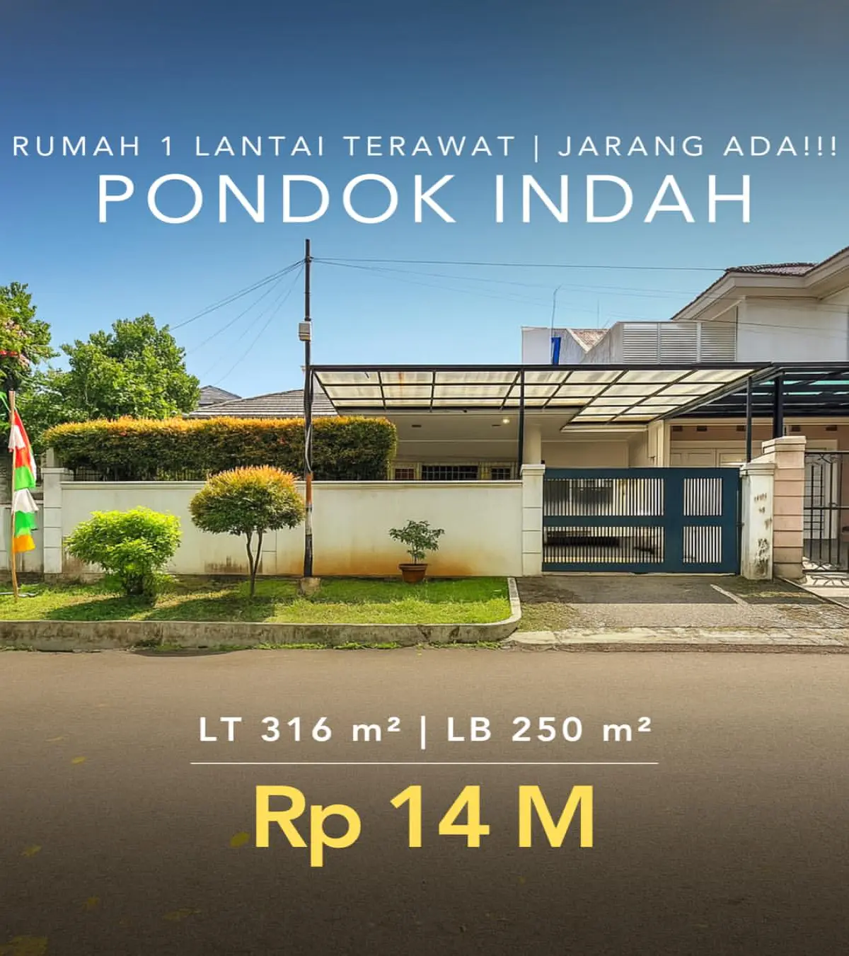Rumah Dijual di Pondok Indah - Rumah Satu Lantai Terawat