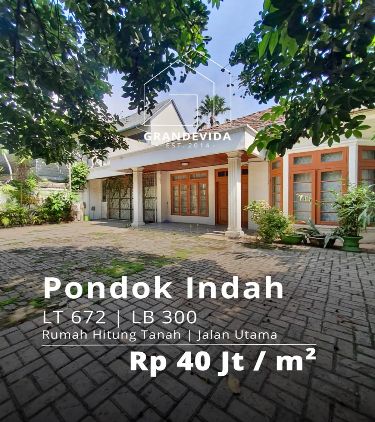 Rumah Dijual di Pondok Indah Rumah Lama Hitung Tanah Lokasi Kalan Raya