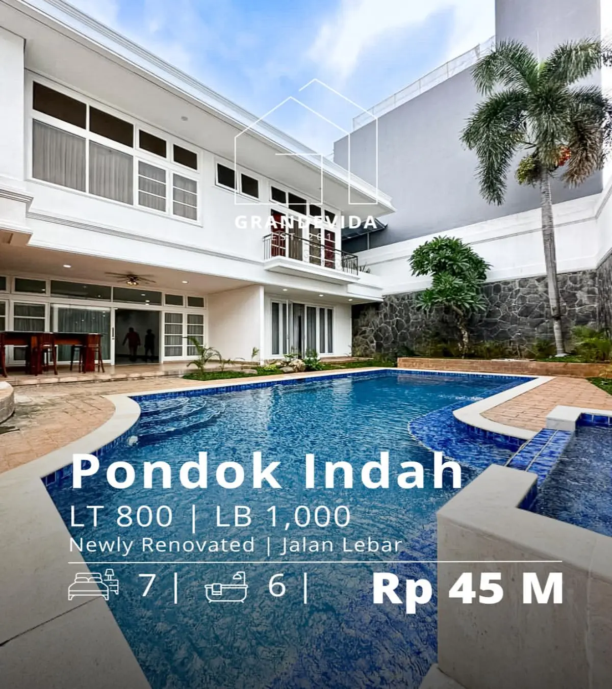 Rumah Dijual di Pondok Indah Bangunan Baru Renovasi Design Bagus