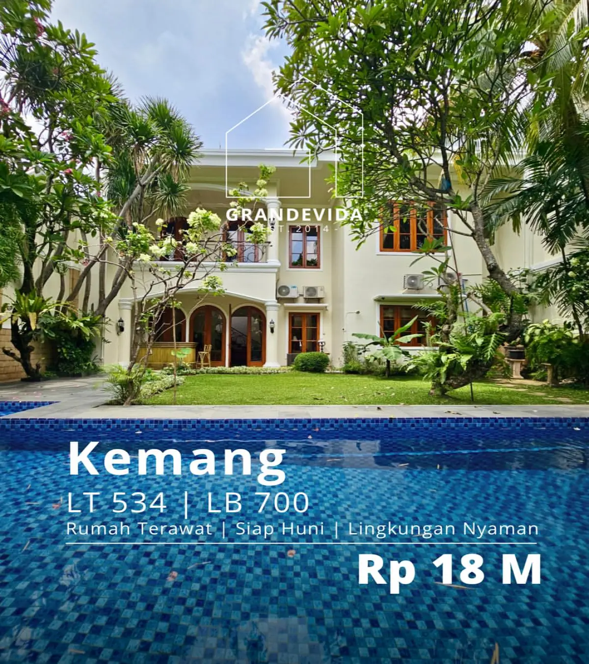 Rumah Dijual di Kemang Timur Siap Huni ada Private Pool