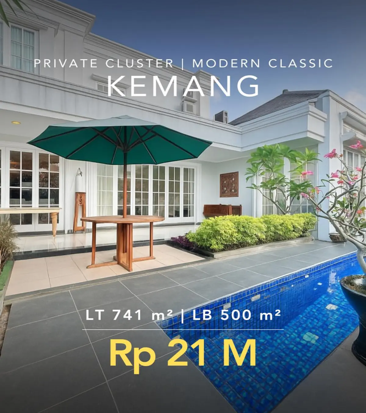 Rumah Dijual di Kemang Utara Dalam Private Cluster