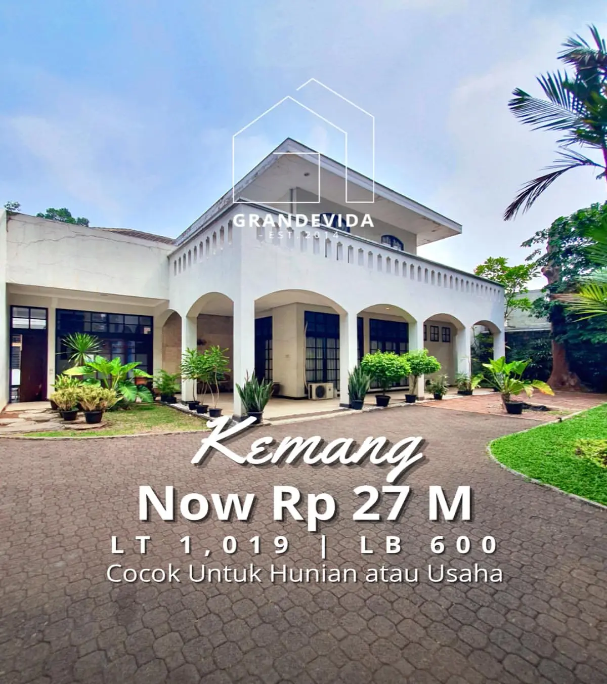 Rumah Dijual di Kemang Utara Tanah Luas Jalan Lebar