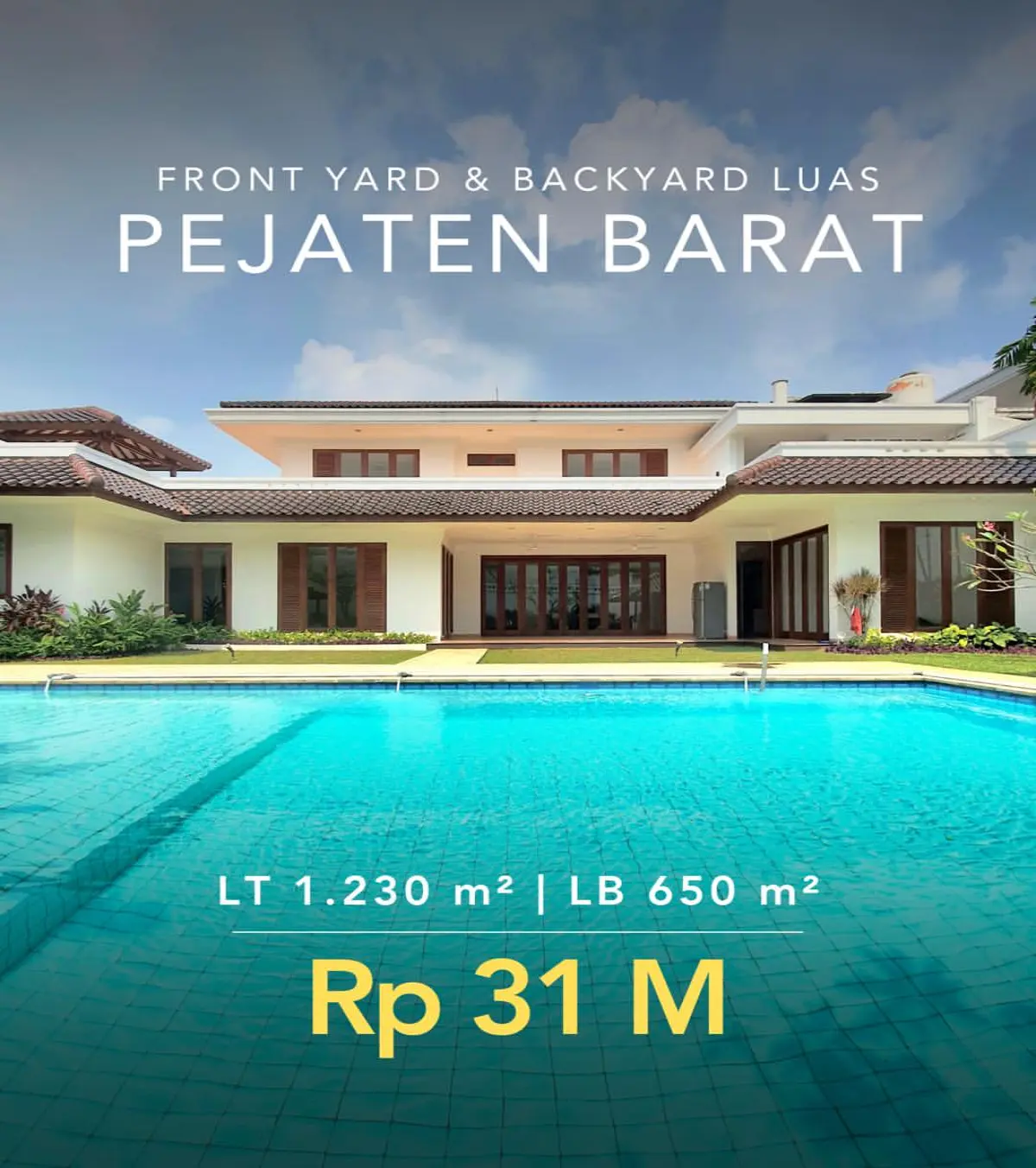 Rumah Dijual di Pejaten Barat Halaman Depan Belakang