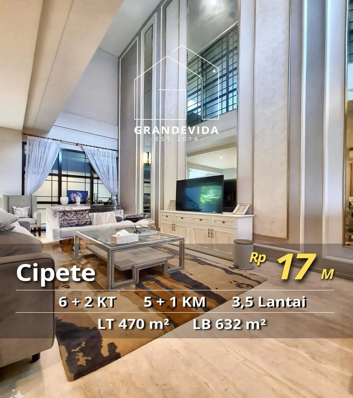 Rumah Dijual Murah Cipete Jakarta Selatan Bangunan 3,5 Lantai